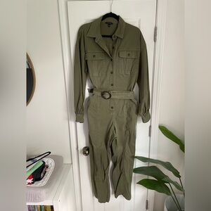Banana Republic Khaki Belted Jumpsuit